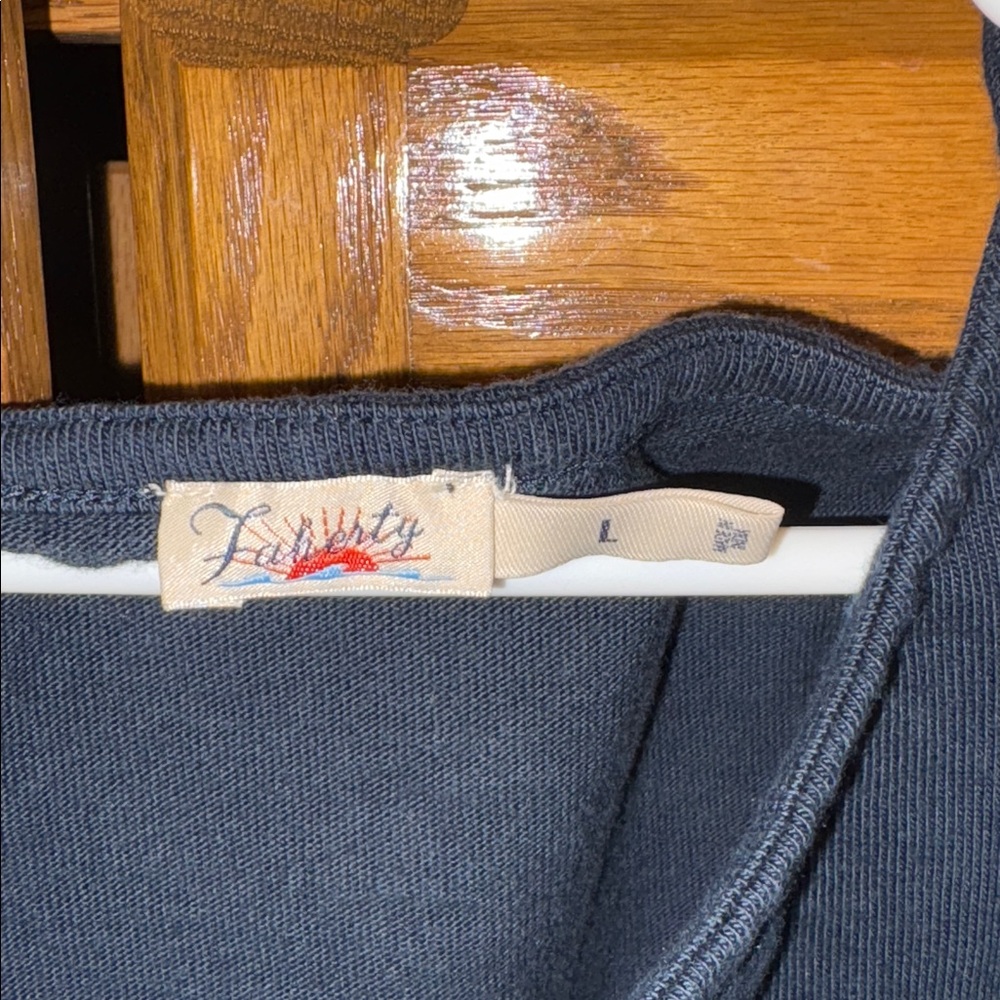 Faherty Navy Long Sleeve Top - Picture 2 of 3